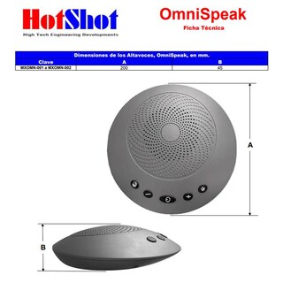 Foto 6 | Altavoz Bluetooth Conferencias Hot Shot Mxomn-001 Plateado 1 Pieza