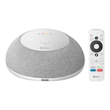 Bocina Inteligente Steren Blanca con Google Assistant y Sistema Android Tv Box 4k