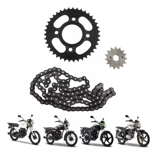 Foto 3 | Kit De Arrastre Italika Cadena Dt150 Ft150 Gt Gti Gts Eo Safe Imports Esi-16824 Negro