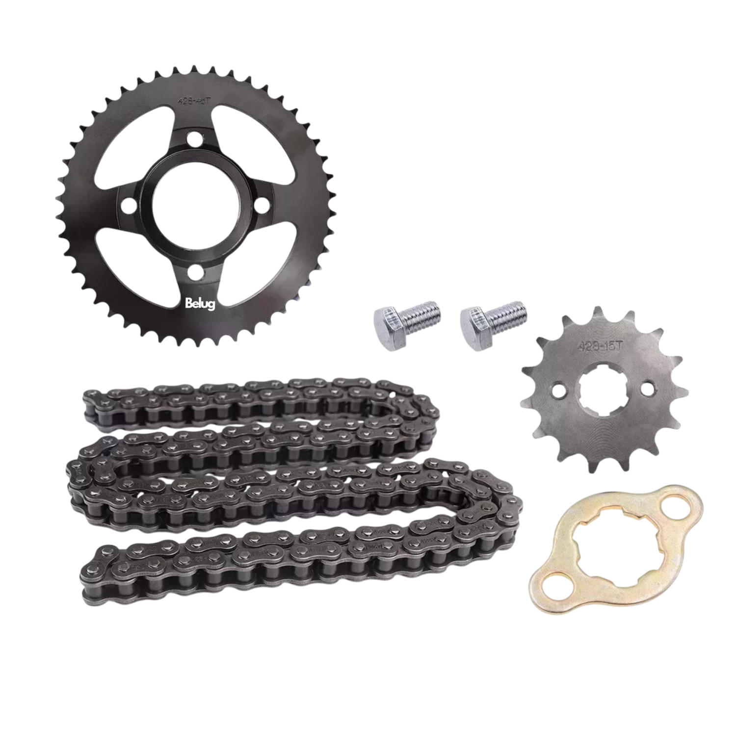 Kit De Arrastre Cadena Reforzada Italika Dm200 Belug Negro