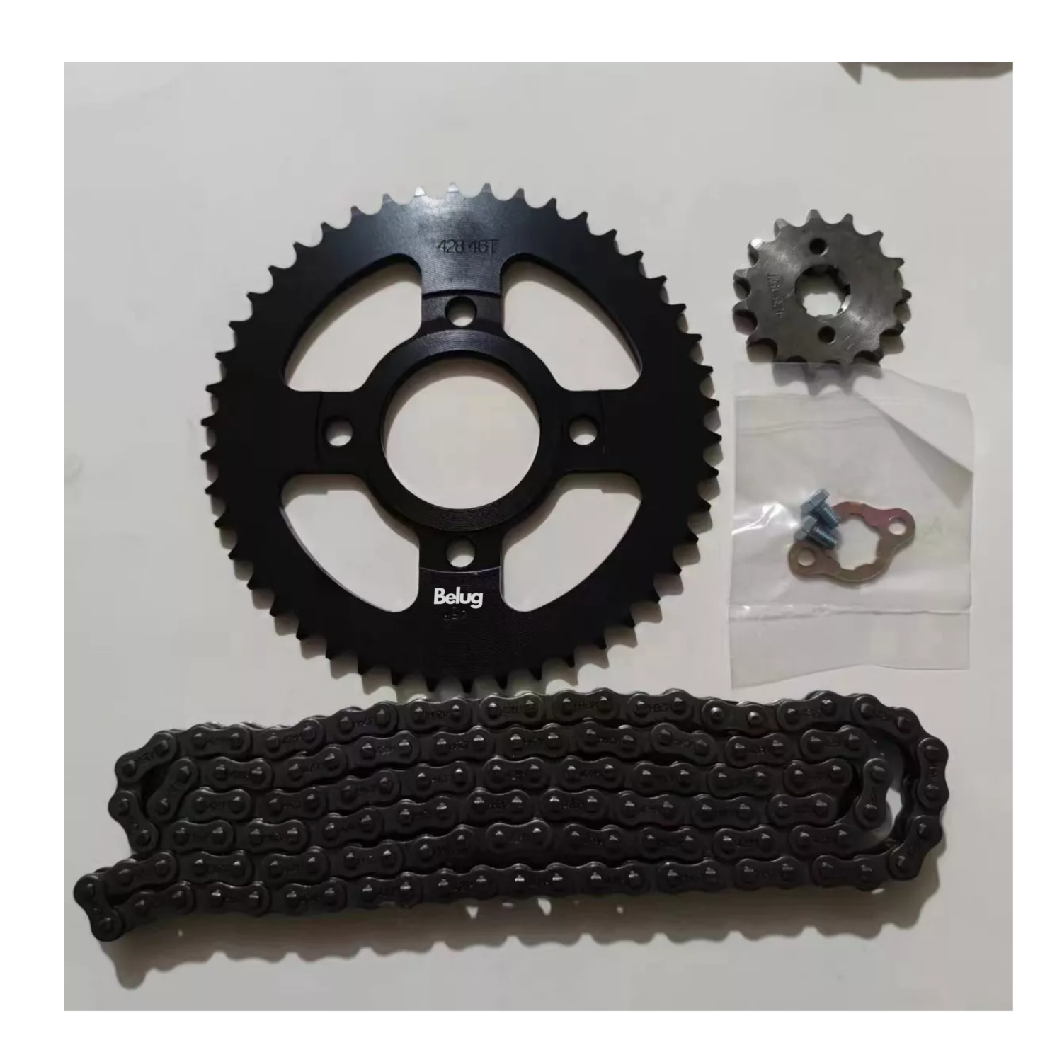 Foto 5 pulgar | Kit De Arrastre Cadena Reforzada Italika Dm200 Belug Negro
