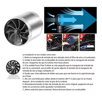 Foto 5 | Filtro De Alto Flujo Universal Y Tornado Turbina Para Auto Plata