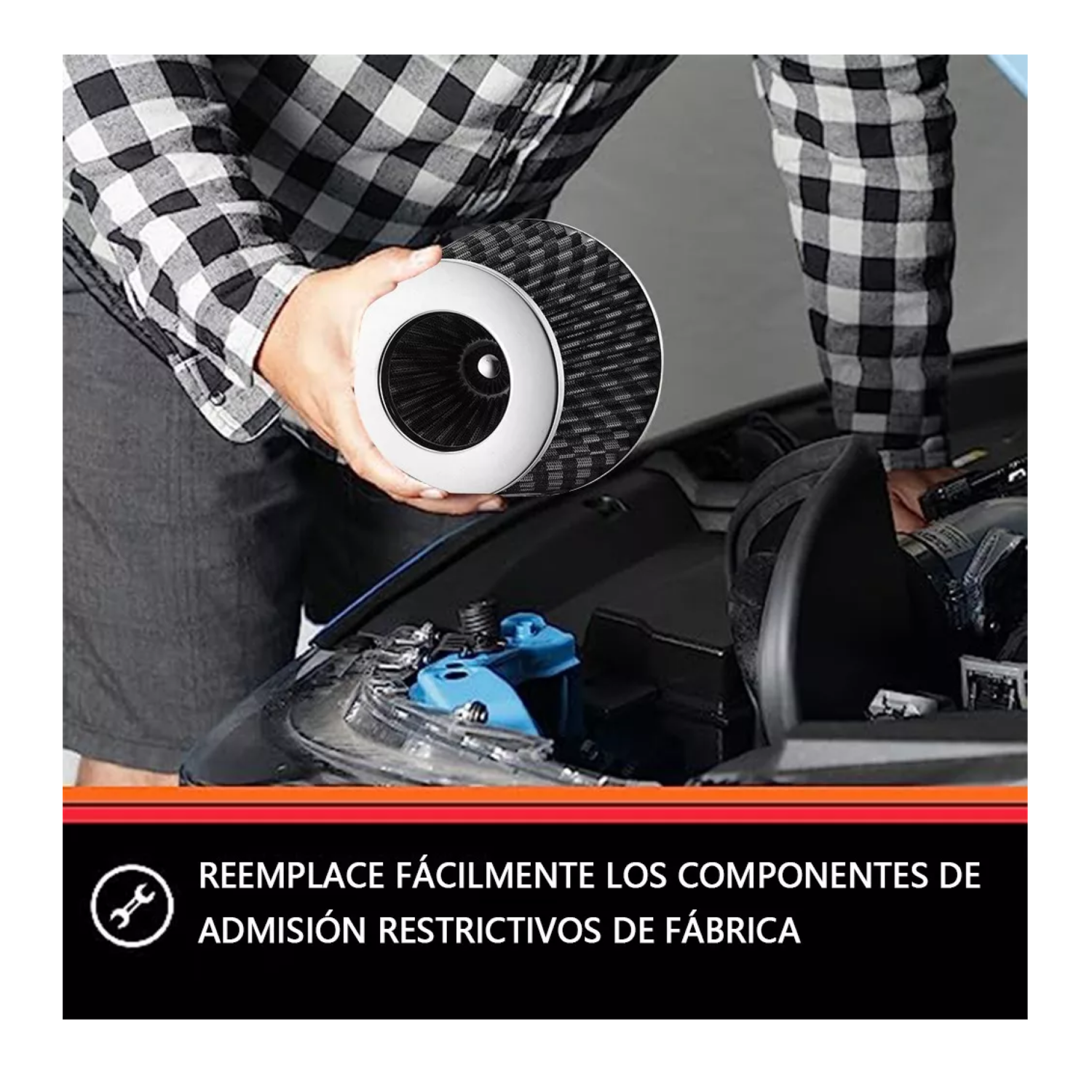Foto 5 | Filtro De Alto Flujo Universal Y Tornado Turbina Para Auto Belug Plata