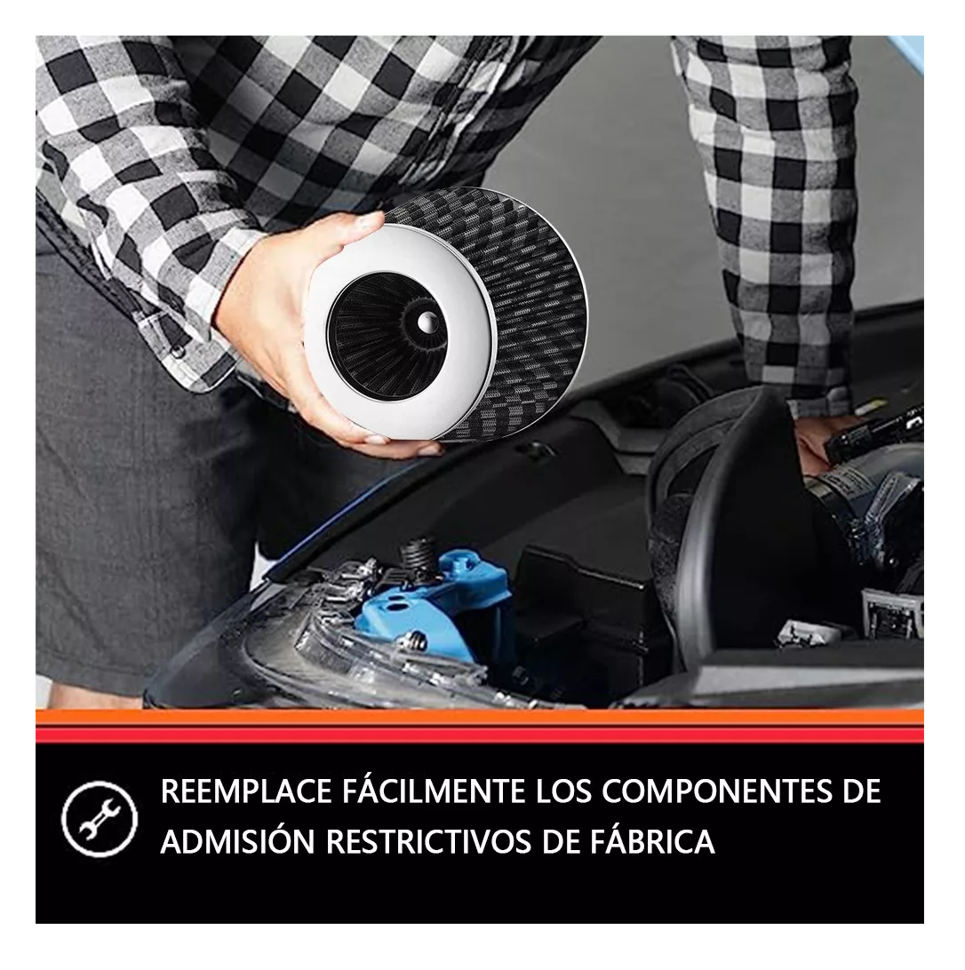 Foto 4 | Filtro De Alto Flujo Universal Y Tornado Turbina Para Auto Belug Rojo