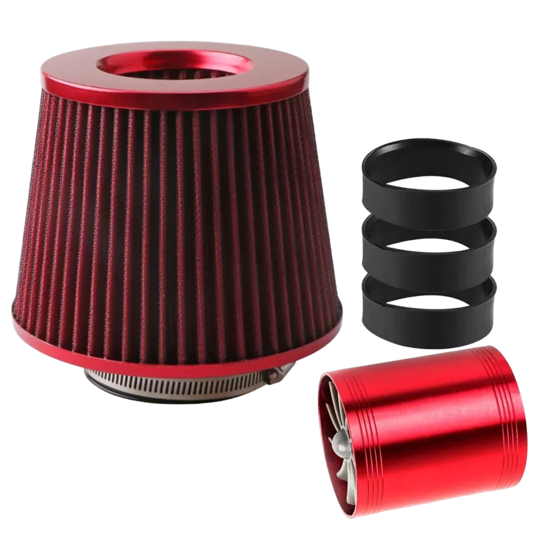 Filtro De Alto Flujo Universal Y Tornado Turbina Para Auto Rojo