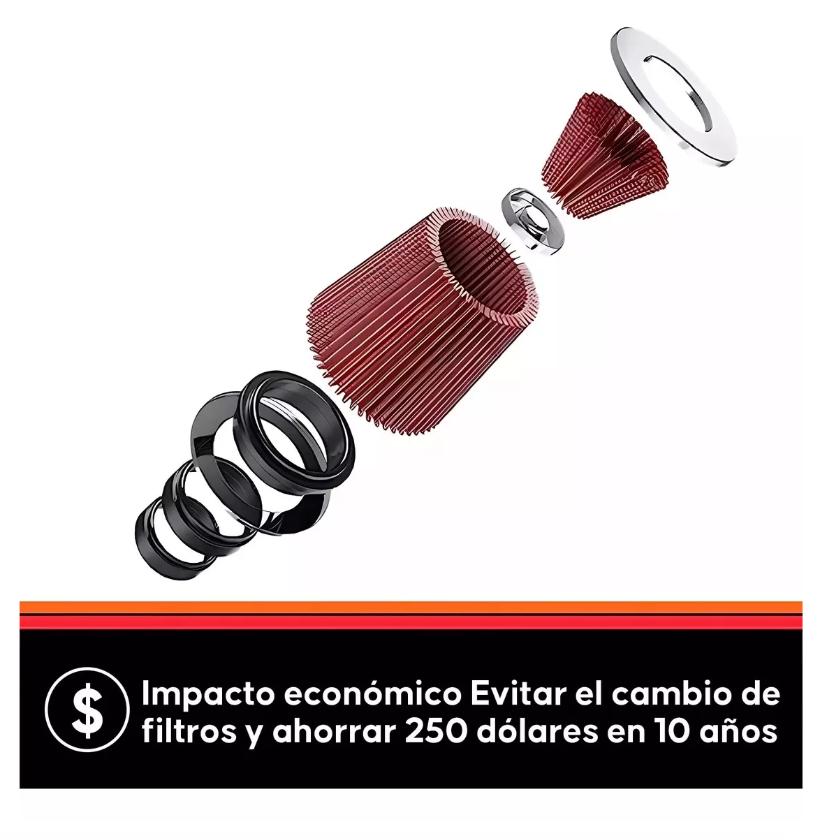 Foto 4 pulgar | Filtro De Alto Flujo Universal Y Tornado Turbina Para Auto Rojo