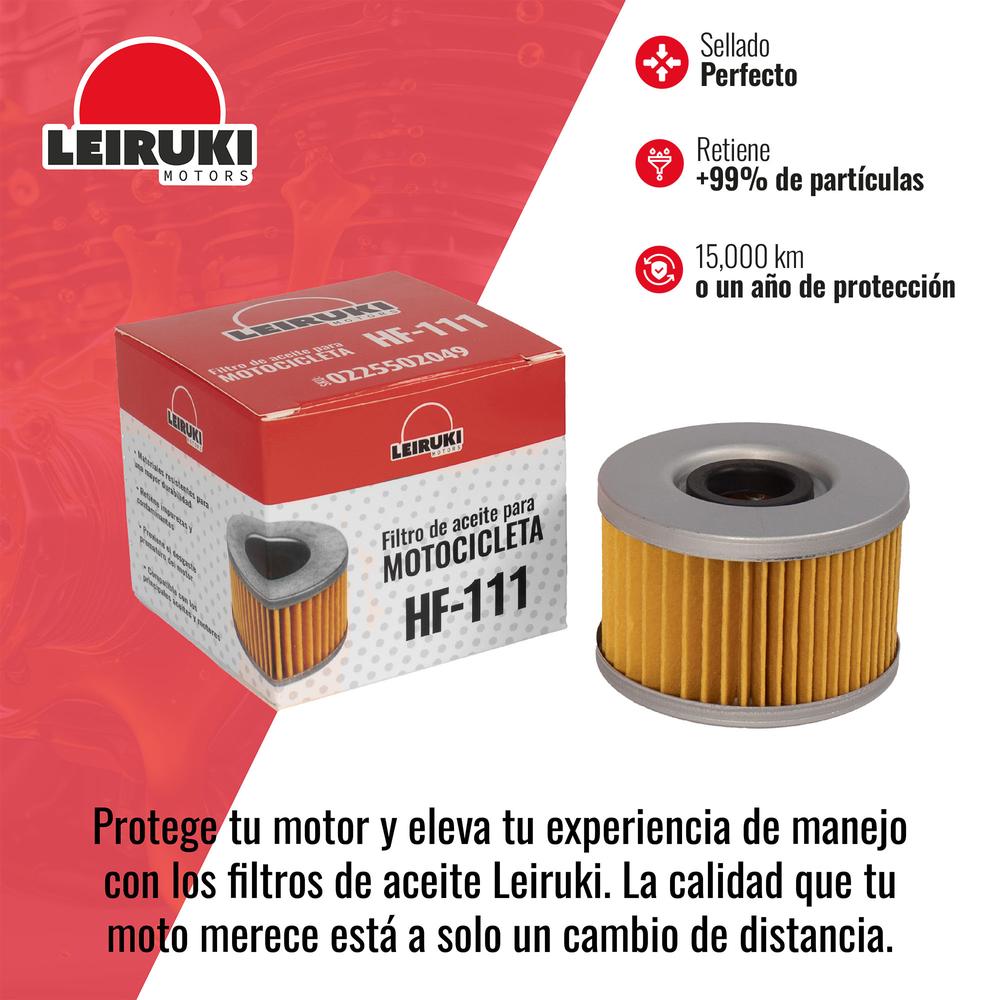 Foto 4 pulgar | Filtro Aceite Hf-111 Moto Honda Cb400 Trx500 Trx680 Leiruki