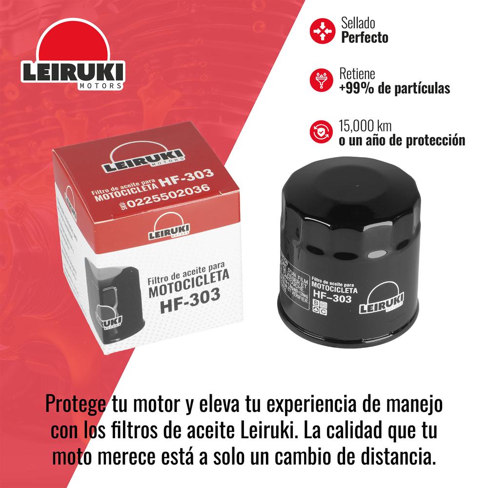 Foto 4 pulgar | Filtro De Aceite Hf-303 Moto Kawasaki Honda Yamaha Leiruki