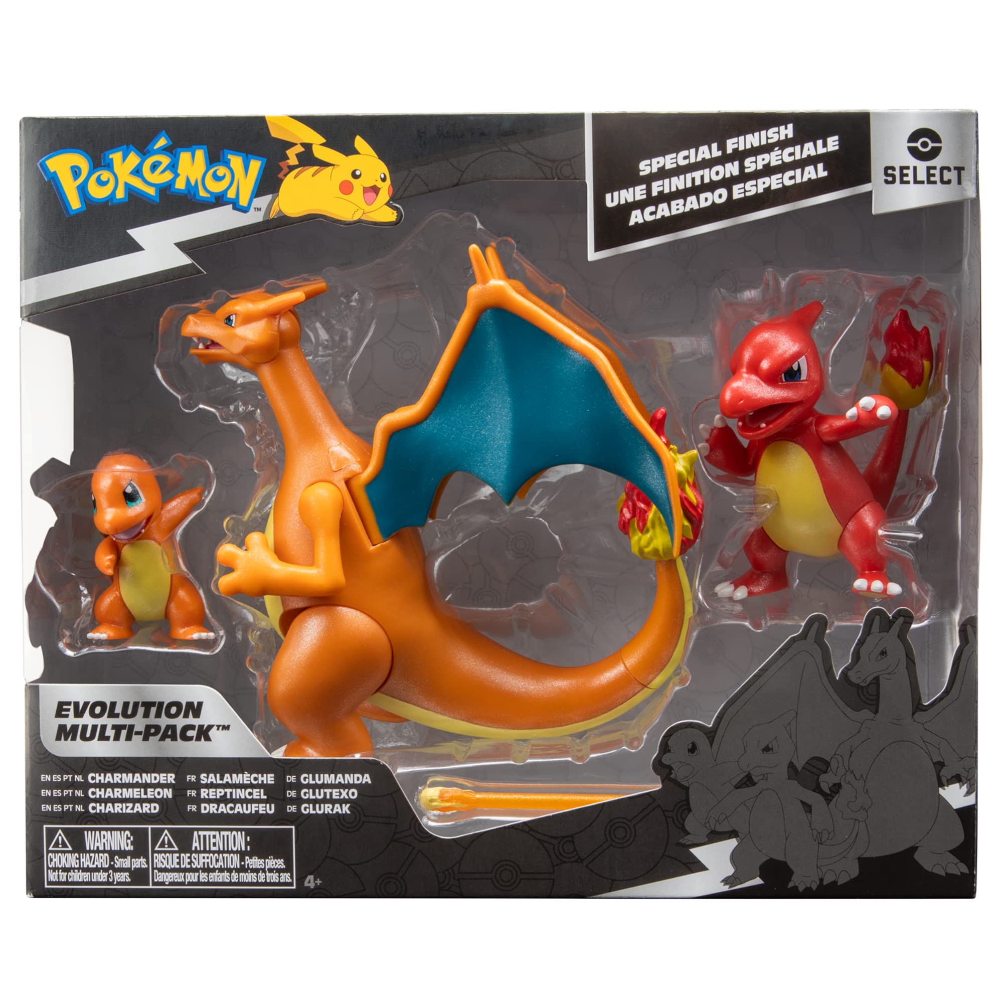 Foto 3 pulgar | Figuras de Acción Pokémon Select Evolution 3 Pack: Charmander, Charmeleon y Charizard - Venta Internacional