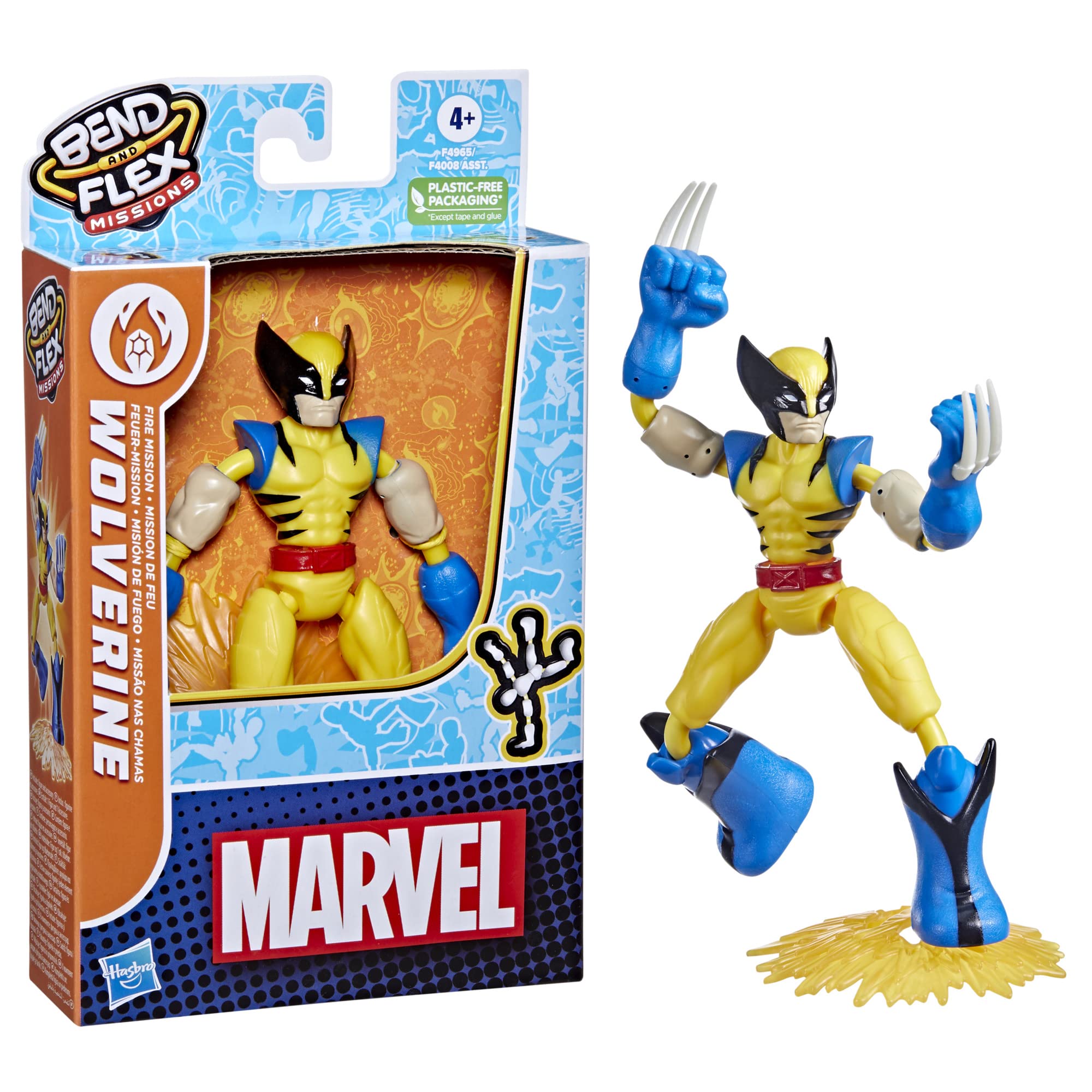 Foto 2 | Figura De Acción Avengers Marvel Bend And Flex Wolverine- Venta Internacional