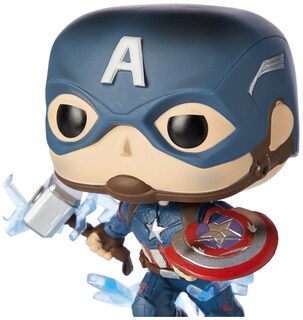 Foto 3 | Figura de Acción Funko Pop! Marvel Avengers Endgame Capitán América con Broken Shield y Mjoinir - Venta Internacional