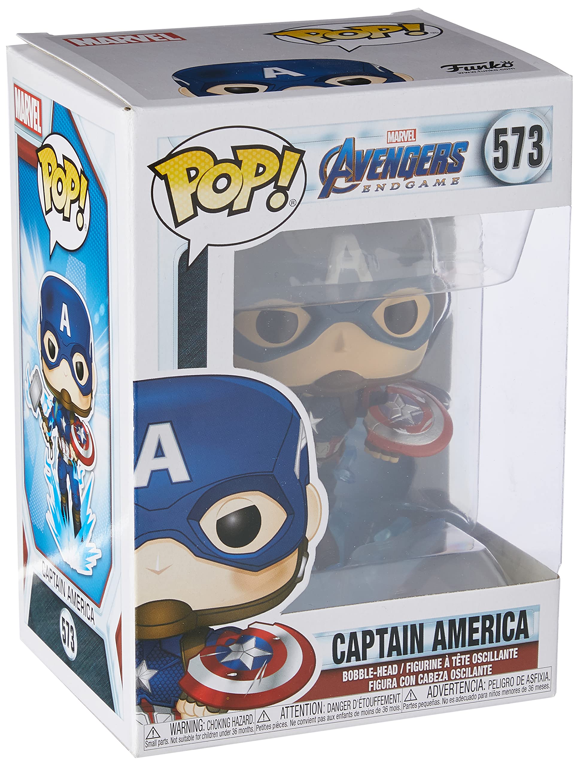 Foto 5 pulgar | Figura de Acción Funko Pop! Marvel Avengers Endgame Capitán América con Broken Shield y Mjoinir - Venta Internacional
