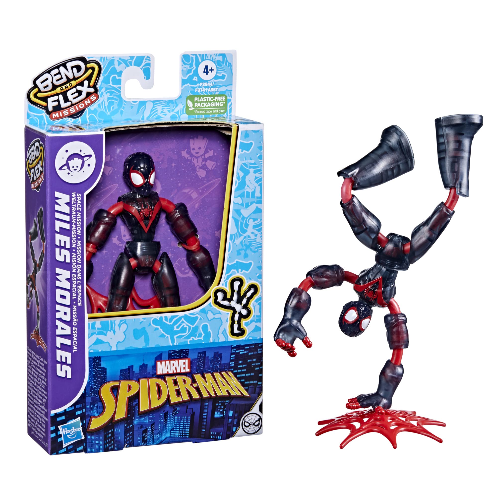 Foto 3 pulgar | Figura Spider-man Marvel Bend And Flex Miles Morales - Venta Internacional