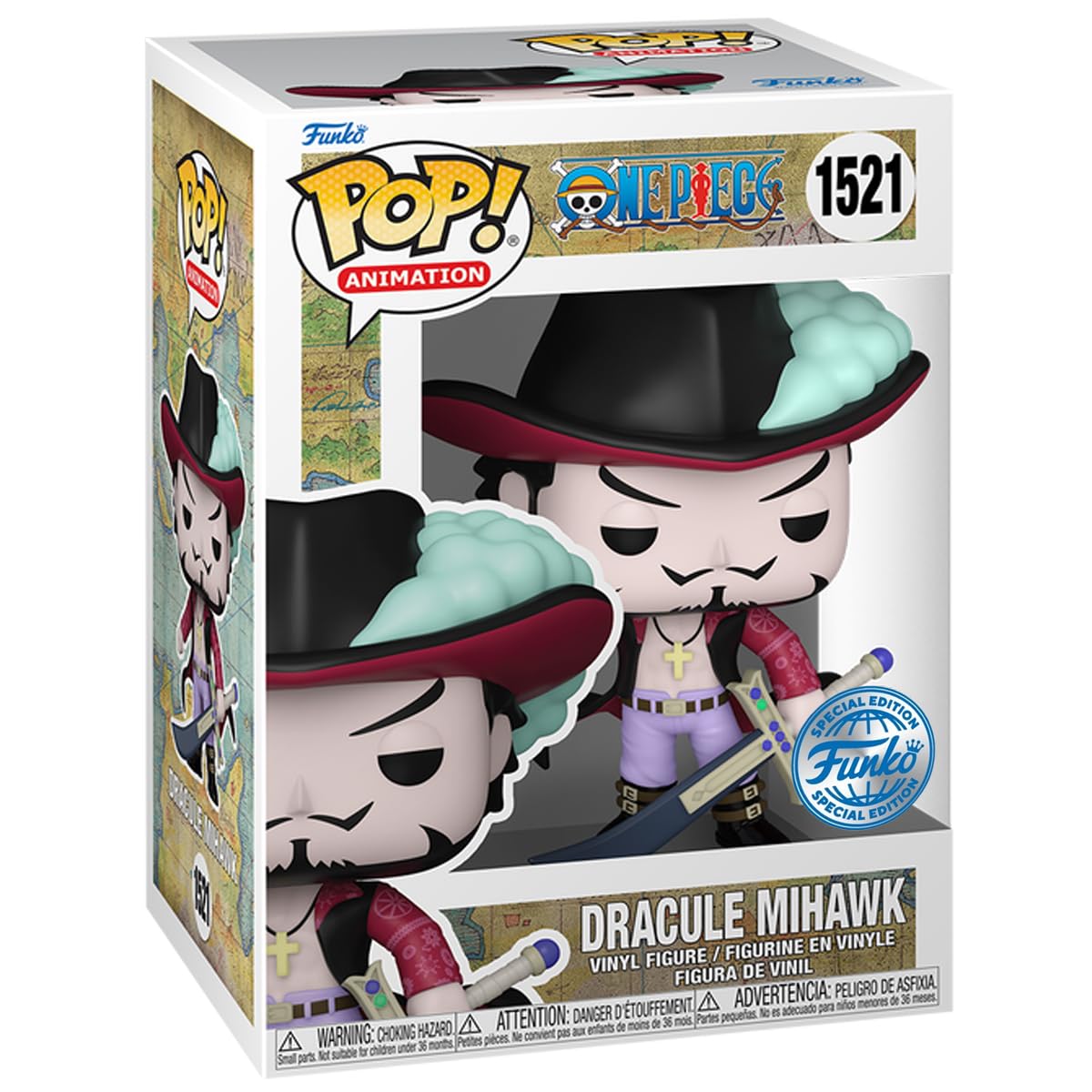 Foto 3 pulgar | Figura de Vinilo Funko One Piece Dracule Mihawk Pop 10 9 Cm 1521 - Venta Internacional