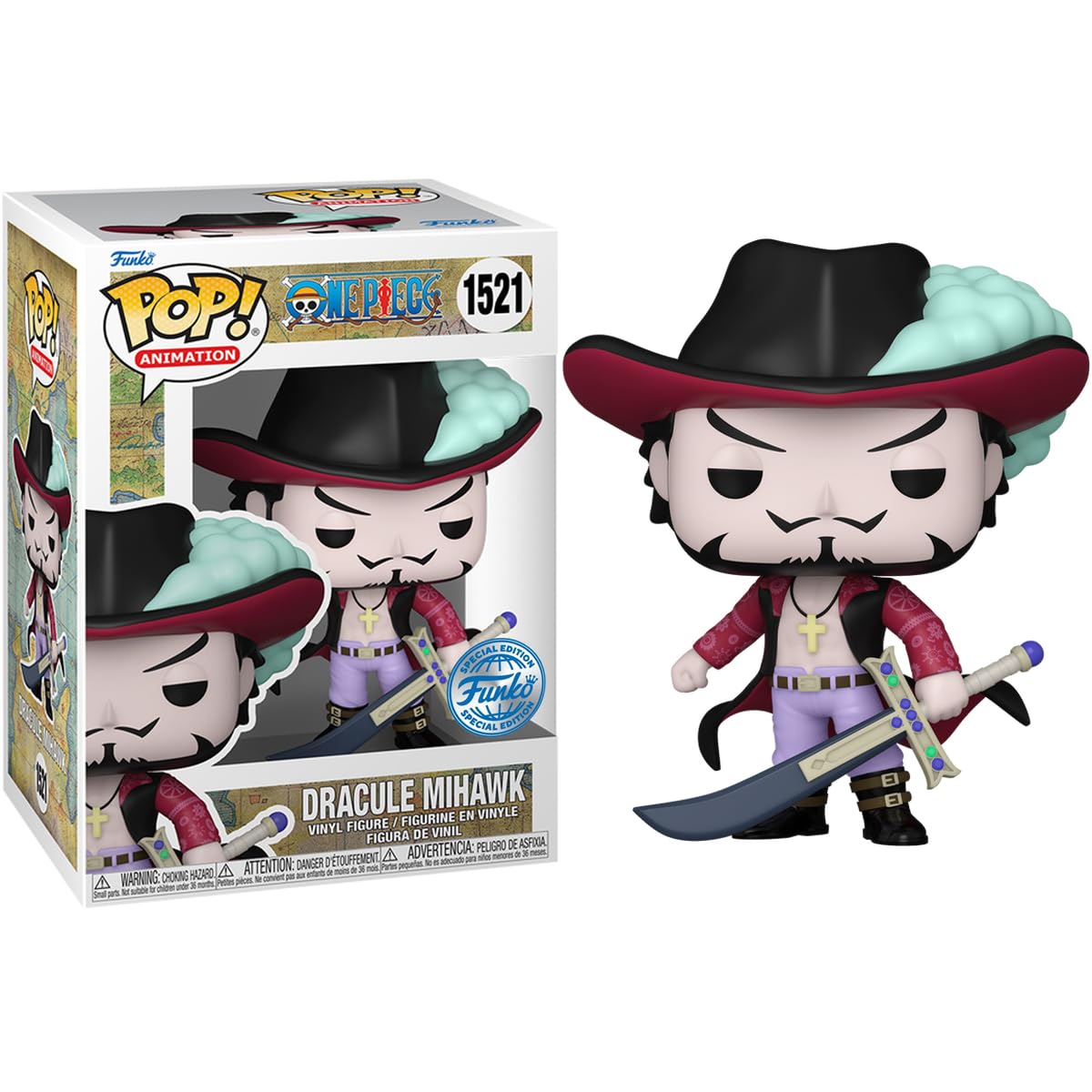 Foto 4 pulgar | Figura de Vinilo Funko One Piece Dracule Mihawk Pop 10 9 Cm 1521 - Venta Internacional