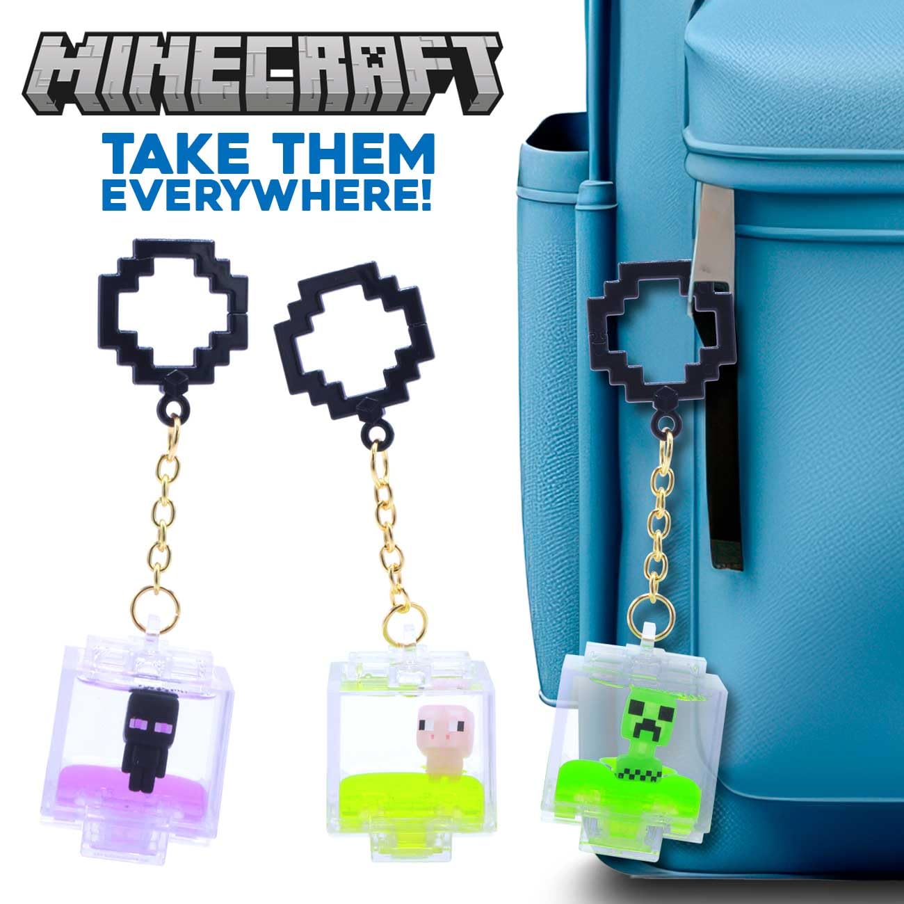 Foto 3 pulgar | Colgador de Mochilas Just Toys Llc Minecraft Charms - Venta Internacional