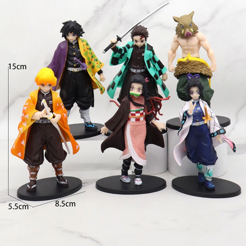 Foto 2 | Kit de Figuras de Colección Anime  6 Piezas Demon Slayer - Venta Internacional