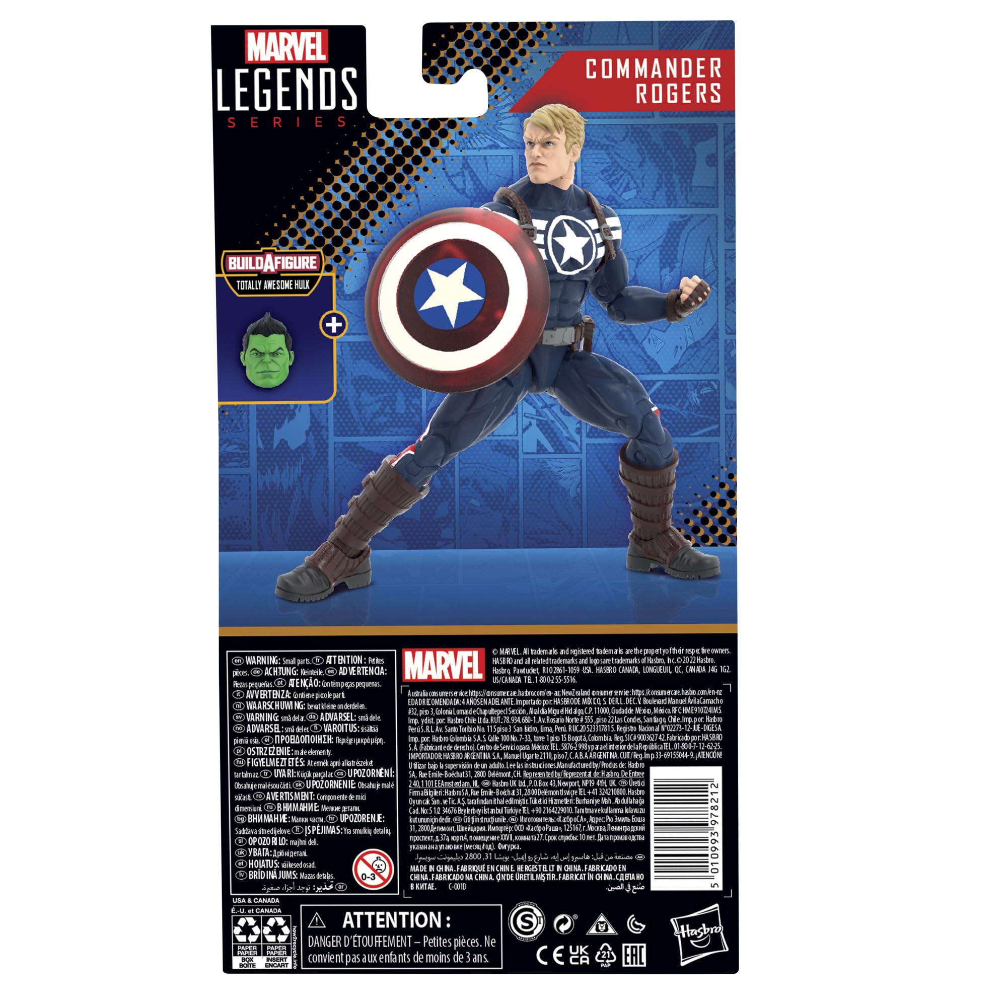 Foto 4 pulgar | Figura de Acción Marvel Legends Series Commander Rogers - Venta Internacional