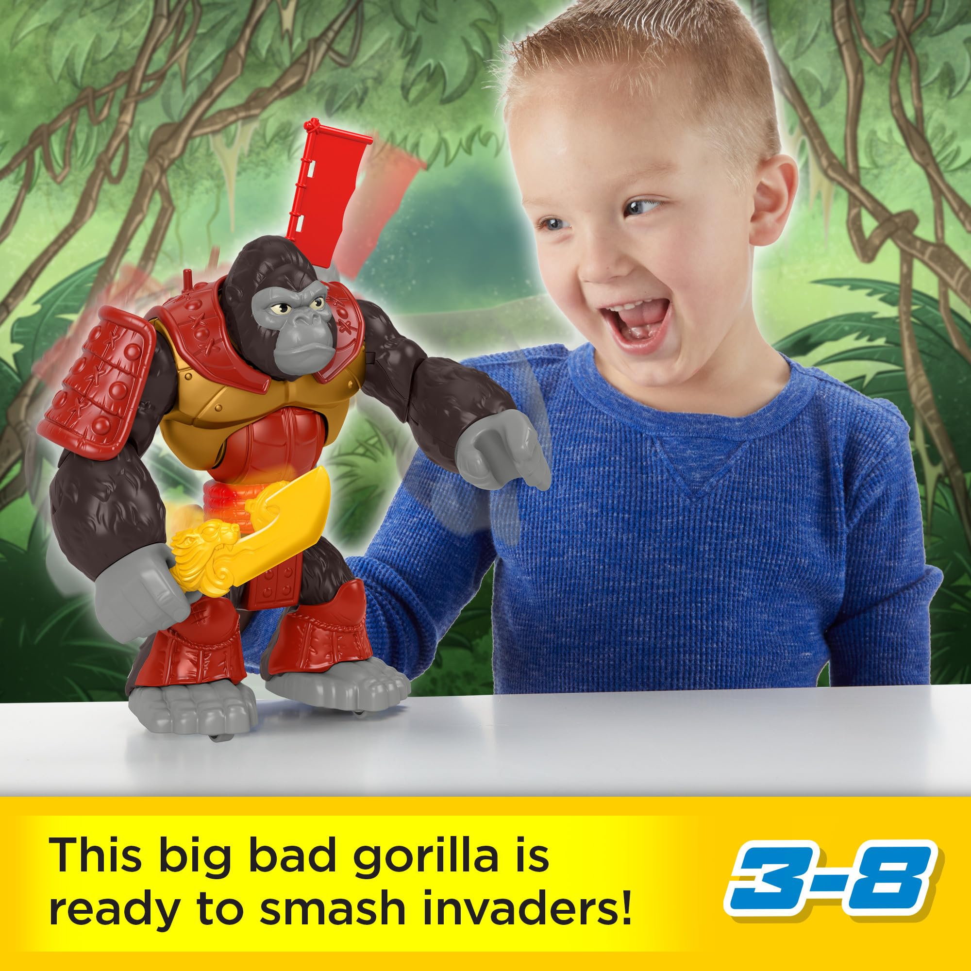 Foto 3 pulgar | Juguete Fisher-price Imaginext Silverback Gorilla Smash 20 Cm 3+y - Venta Internacional