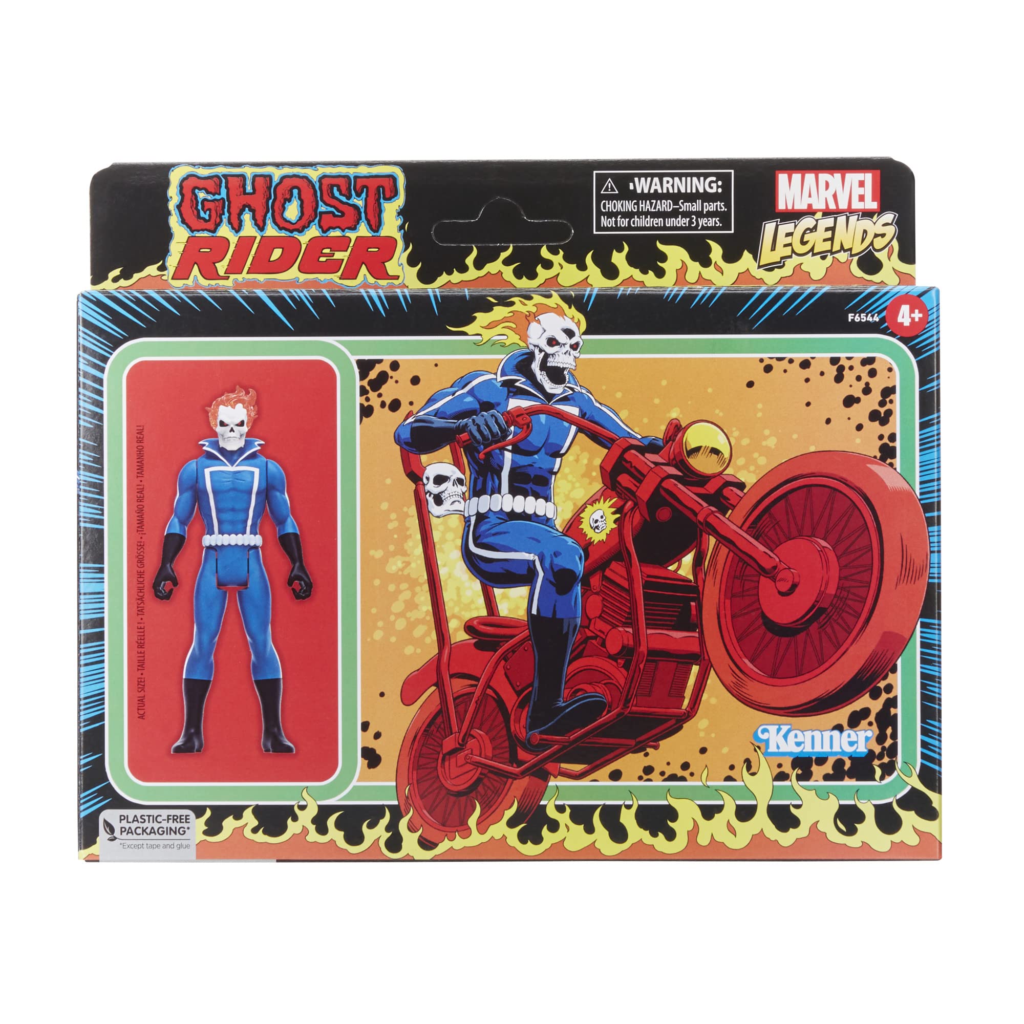 Foto 3 pulgar | Figura de Acción Marvel Legends Retro 375 Ghost Rider con Vehículo - Venta Internacional