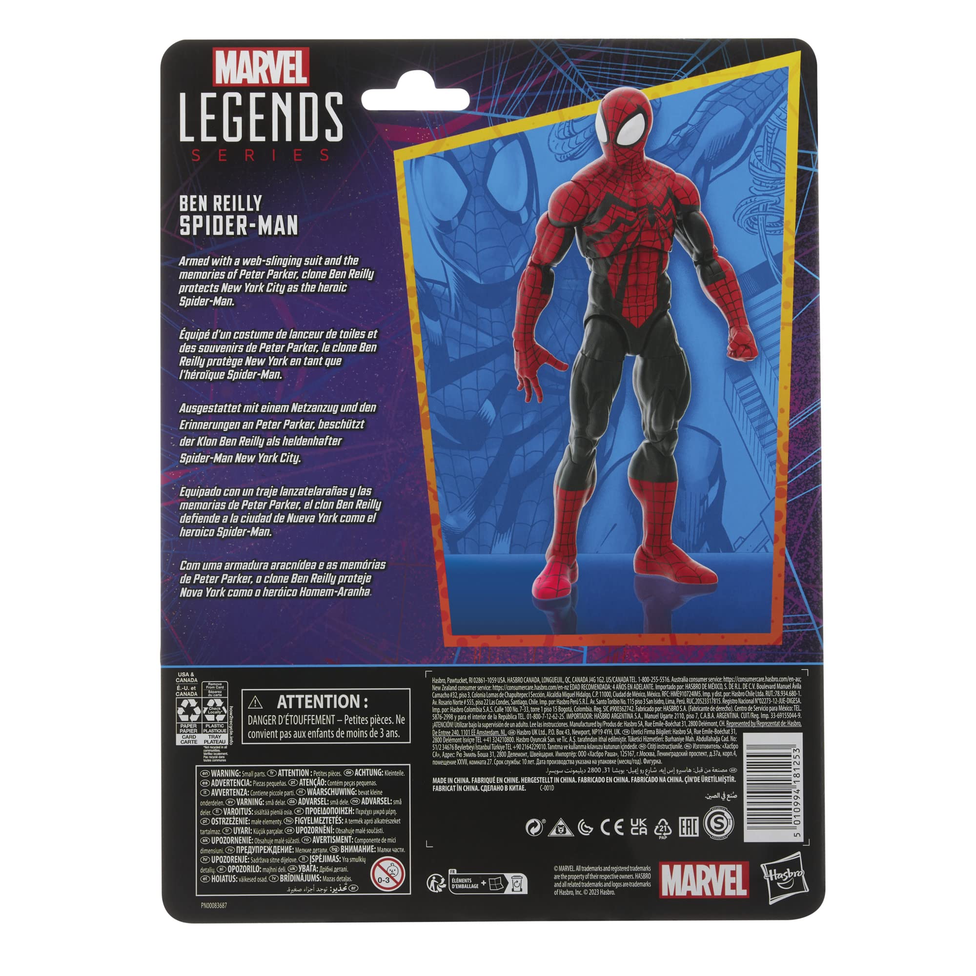 Foto 3 | Figura de Acción Marvel Legends Series Ben Reilly Spider-man - Venta Internacional