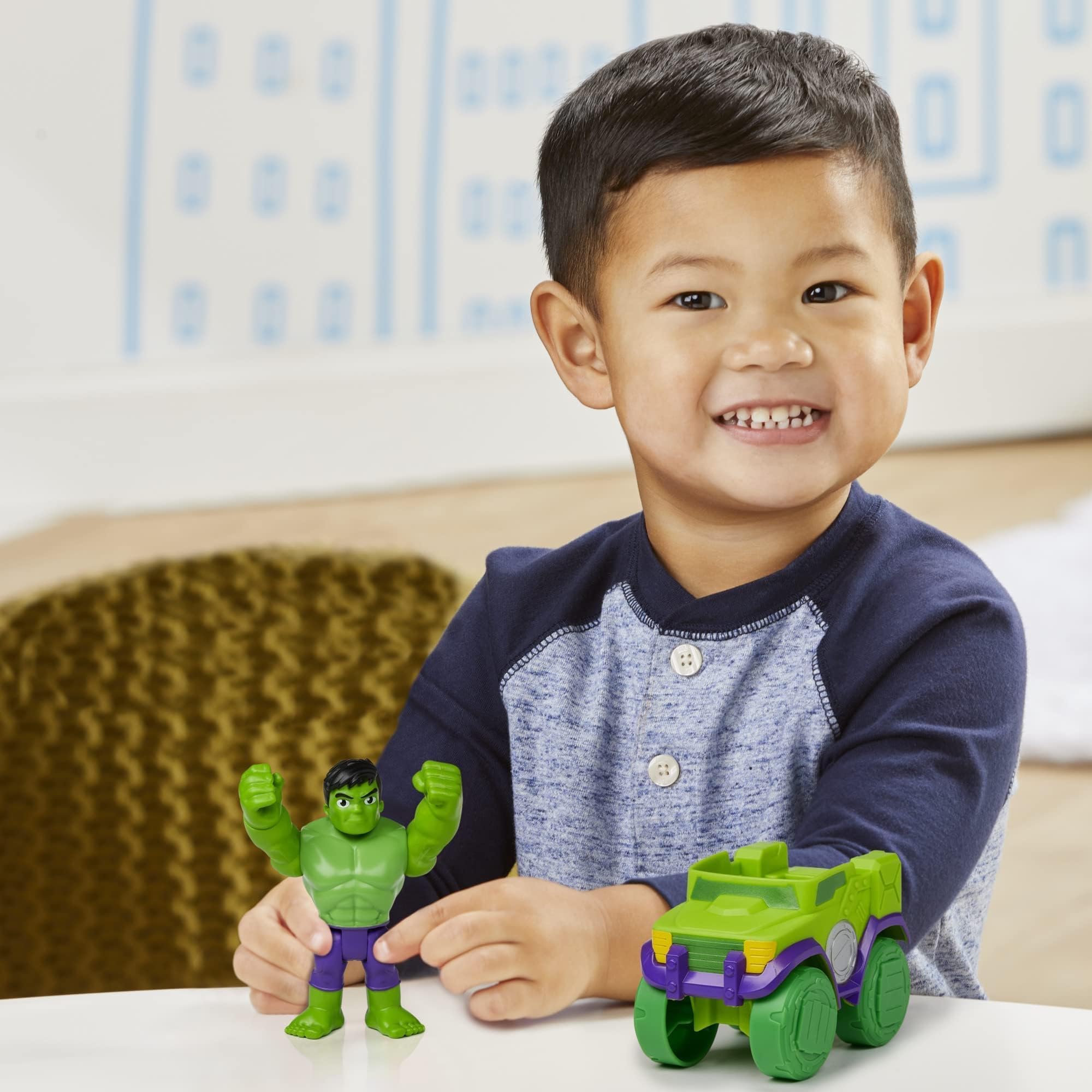 Foto 4 pulgar | Figura De Acción Y Conjunto De Vehículos Marvel Spidey Y Sus Amigos Hulk - Venta Internacional.