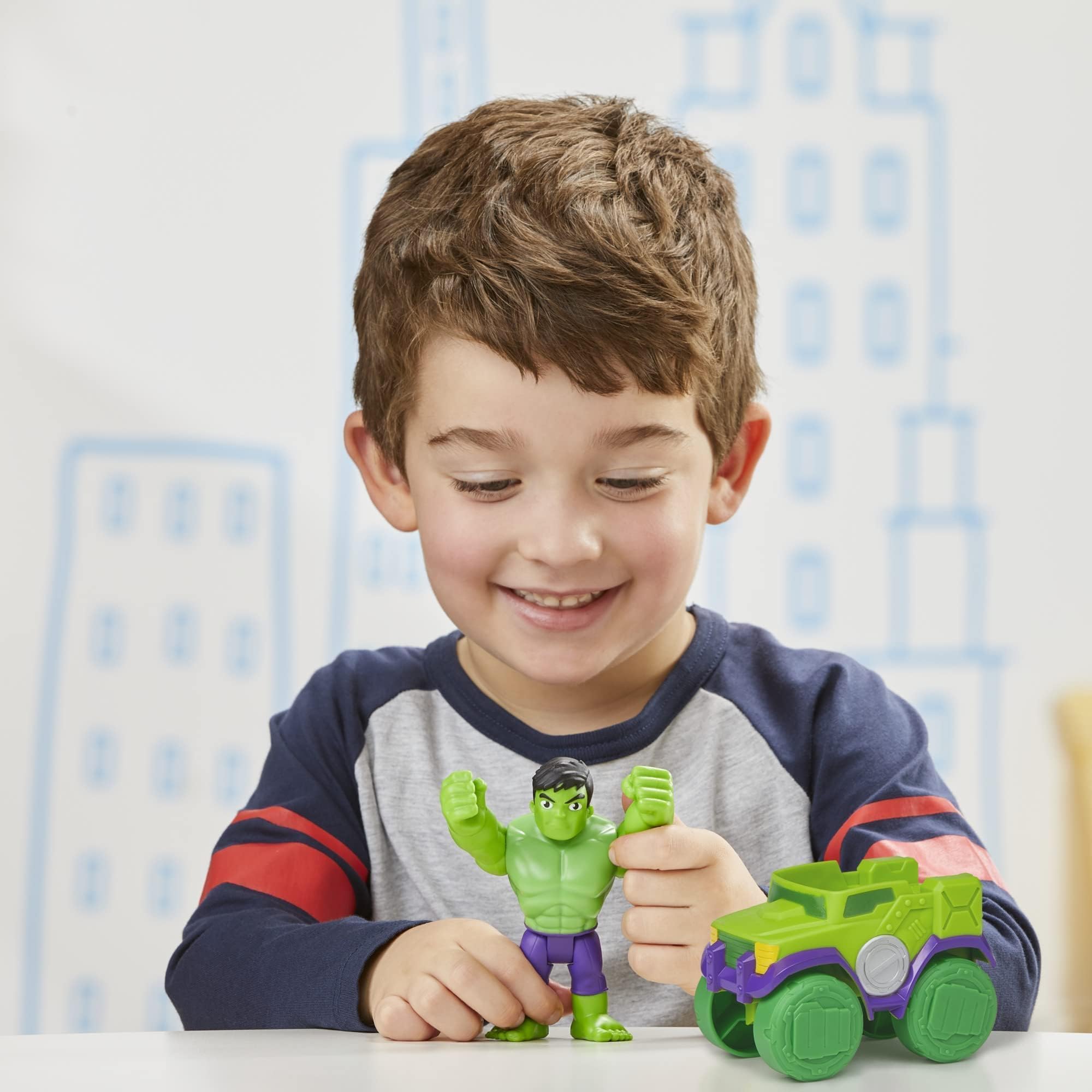 Foto 7 pulgar | Figura De Acción Y Conjunto De Vehículos Marvel Spidey Y Sus Amigos Hulk - Venta Internacional.