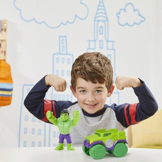 Foto 7 | Figura De Acción Y Conjunto De Vehículos Marvel Spidey Y Sus Amigos Hulk - Venta Internacional.