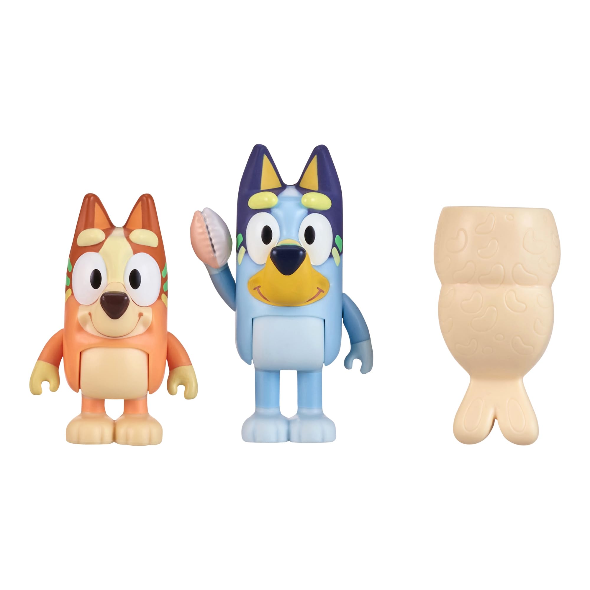 Figure Bluey, 2 Paquetes De Colas De Sirena De Playa Con Figura De Bingo De 6 Cm - Venta Internacional.