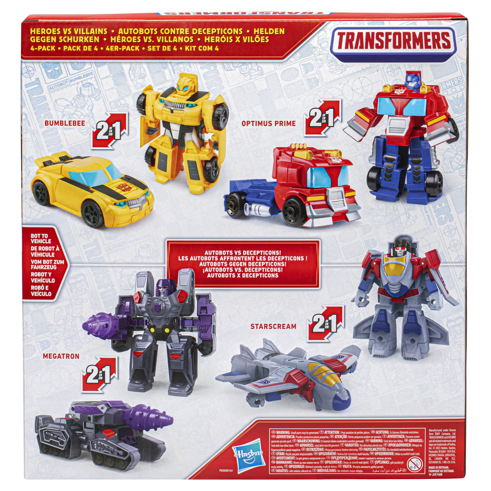 Foto 5 pulgar | Figuras De Acción Transformers Heroes Vs Villains, Paquete De 4 - Venta Internacional.