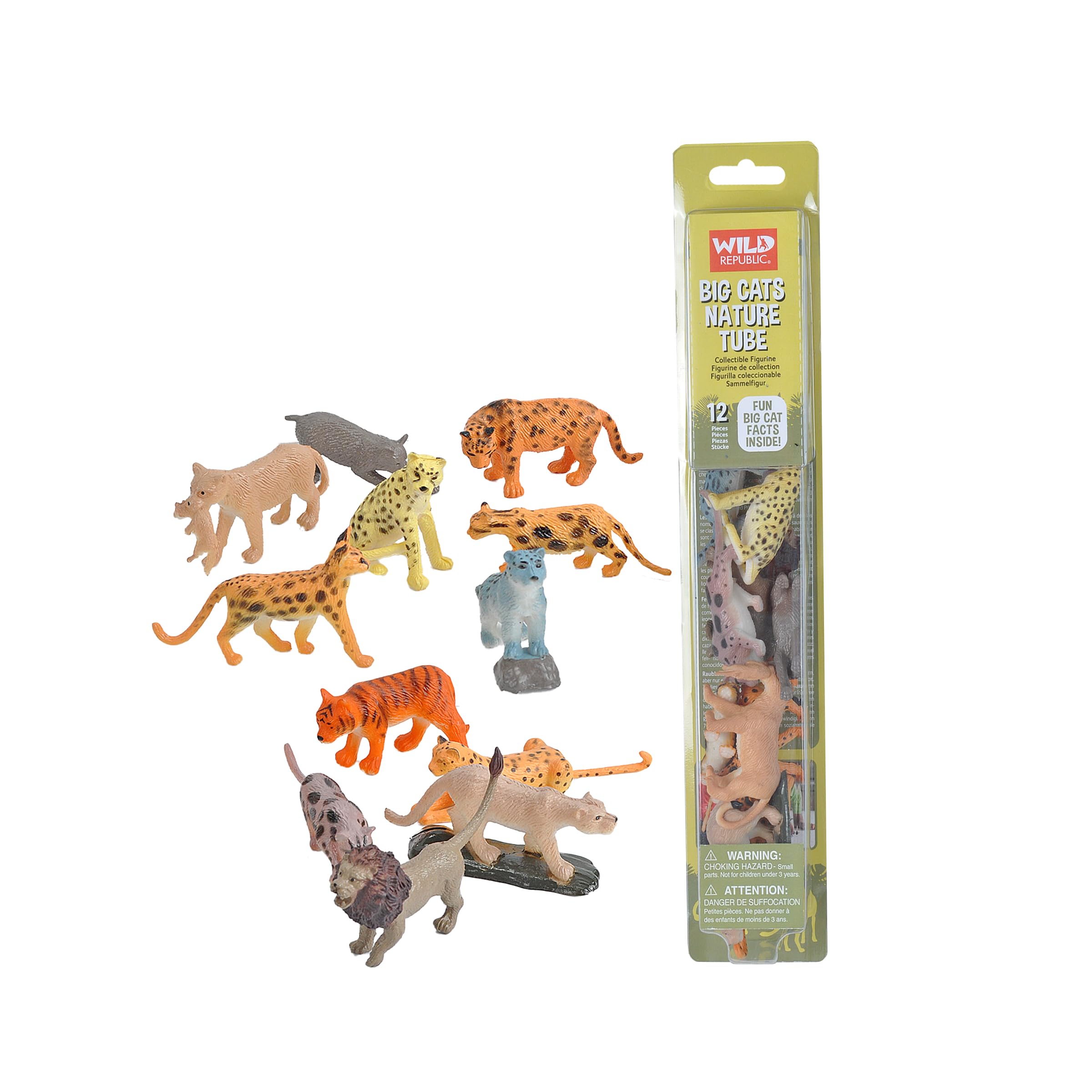 Tubo Toy Wild Republic Big Cats Nature De 12 Piezas Para Niños De Más De 3 Años - Venta Internacional.