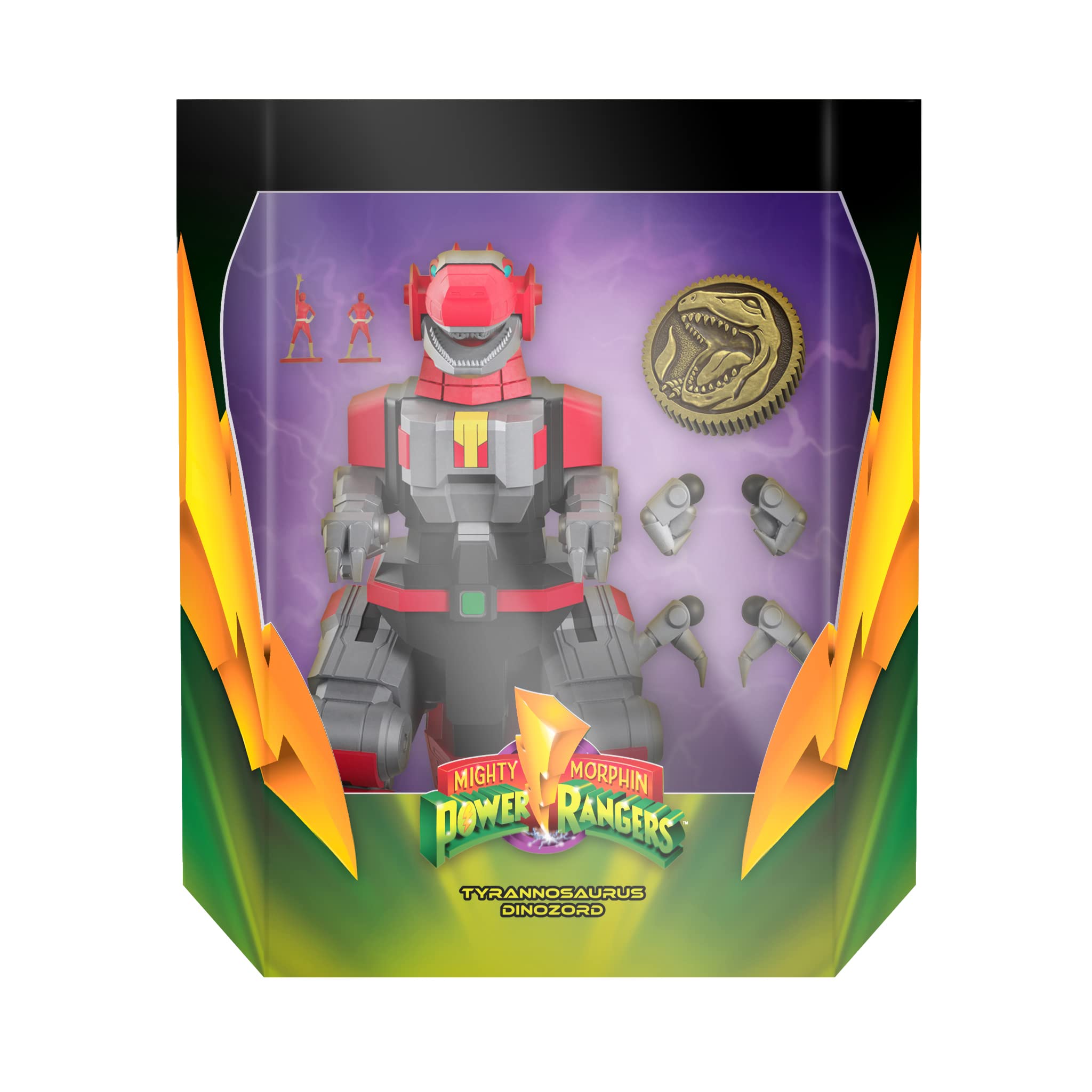Figura De Acción Super7 Ultimates! Mighty Morphin Power Rangers Tyrannosaurus Dinozord, 20 Cm - Venta Internacional.