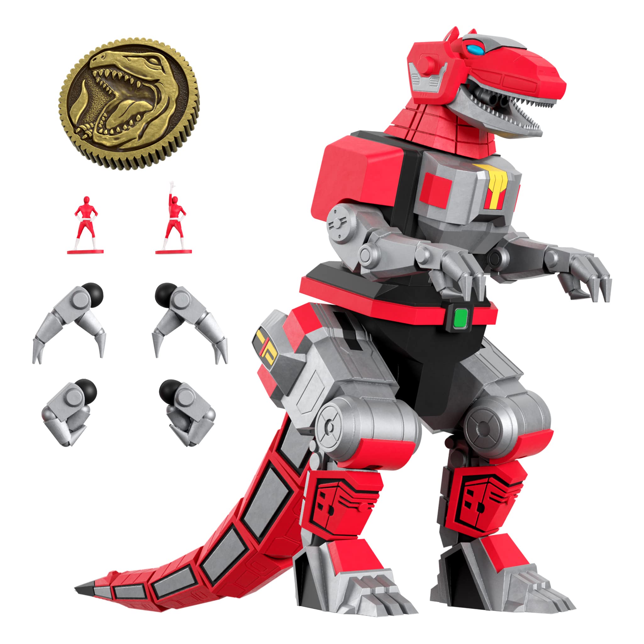 Foto 3 pulgar | Figura De Acción Super7 Ultimates! Mighty Morphin Power Rangers Tyrannosaurus Dinozord, 20 Cm - Venta Internacional.