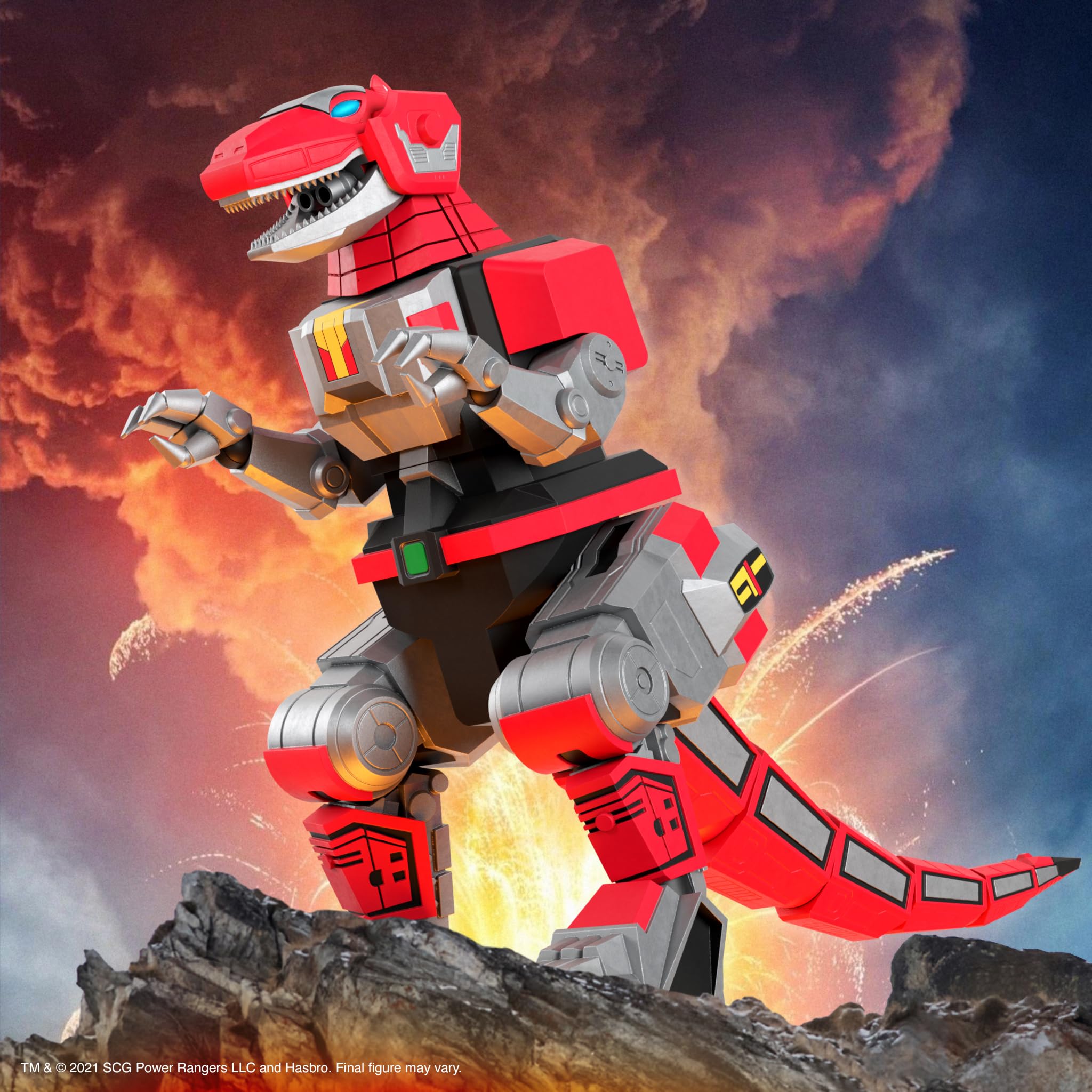 Foto 5 pulgar | Figura De Acción Super7 Ultimates! Mighty Morphin Power Rangers Tyrannosaurus Dinozord, 20 Cm - Venta Internacional.