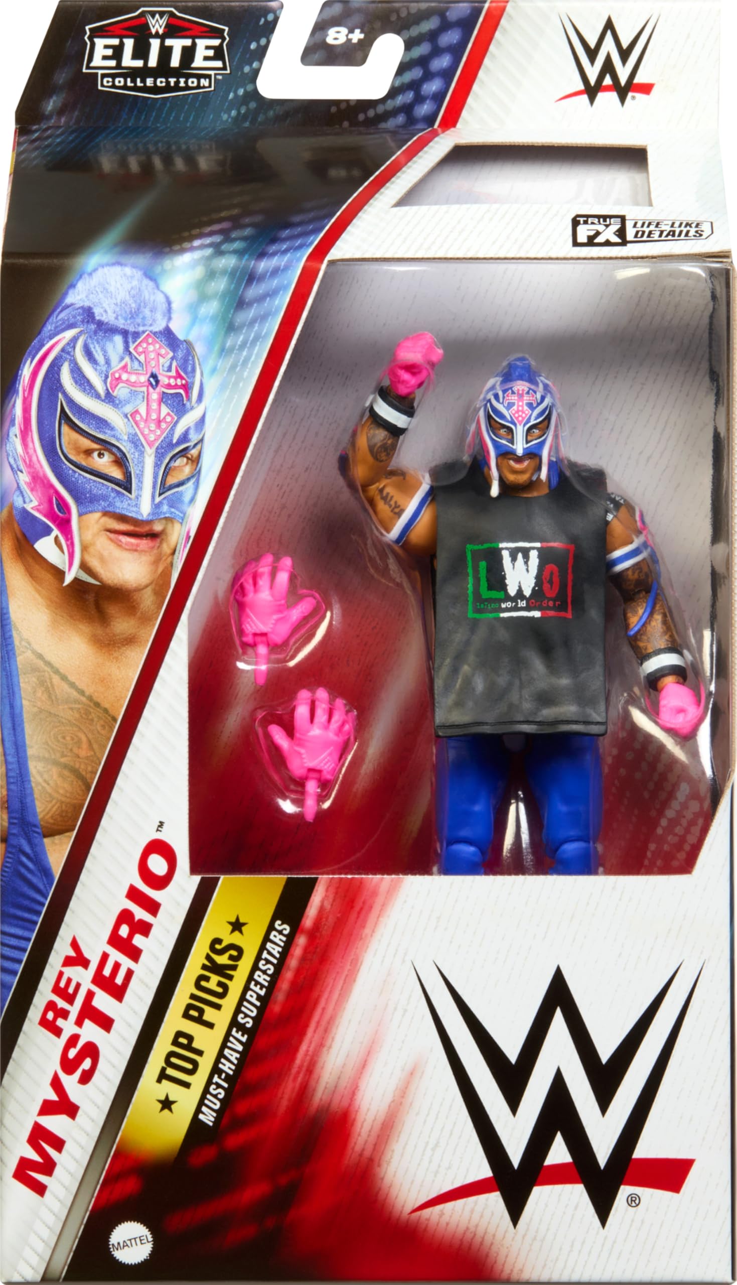 Foto 3 pulgar | Figura de Acción Mattel Wwe Top Picks Elite Rey Mysterio - Venta Internacional