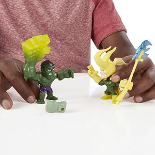 Foto 4 | Figura De Acción Marvel Super Hero Mashers Micro Hulk Vs Loki - Venta Internacional.