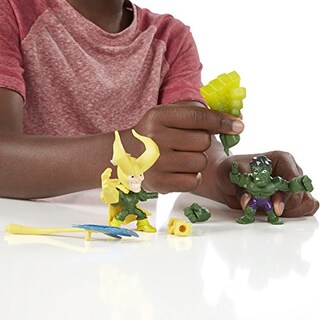 Foto 6 | Figura De Acción Marvel Super Hero Mashers Micro Hulk Vs Loki - Venta Internacional.