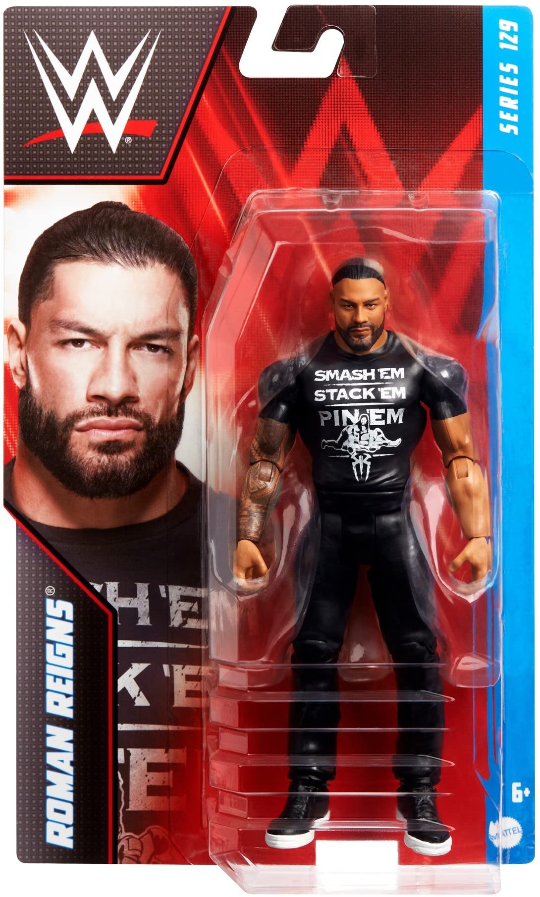 Foto 6 pulgar | Figura De Acción Wwe Mattel Basic Roman Reigns 15cm - Venta Internacional.