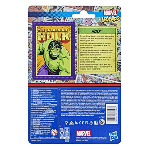 Foto 3 pulgar | Figura De Acción Marvel Hasbro Legends Series Retro 375 Hulk - Venta Internacional.