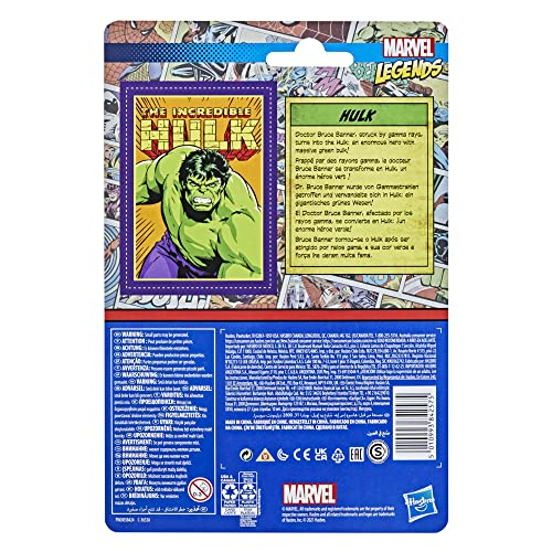 Foto 6 pulgar | Figura De Acción Marvel Hasbro Legends Series Retro 375 Hulk - Venta Internacional.