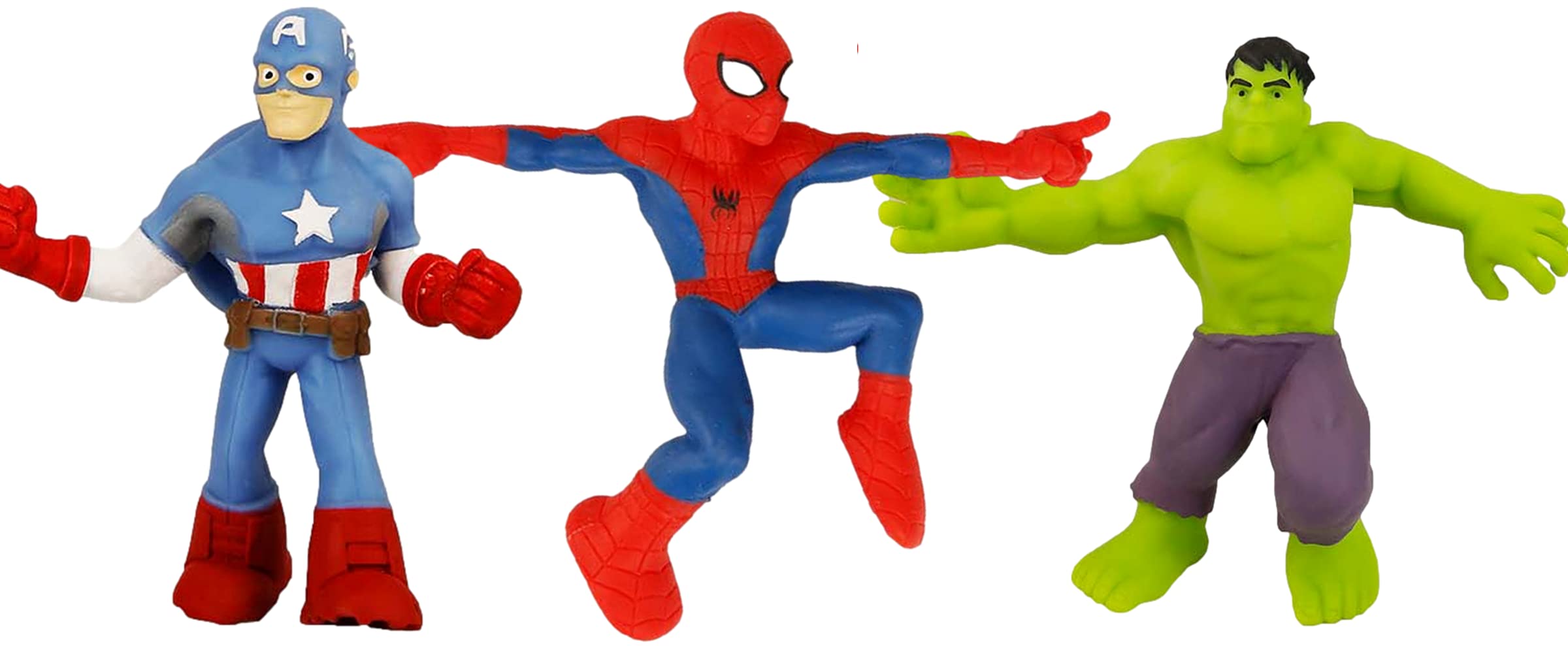 Juguetes Elásticos Ja-ru Marvel Avengers Hulk Capitán Spiderman - Venta Internacional.