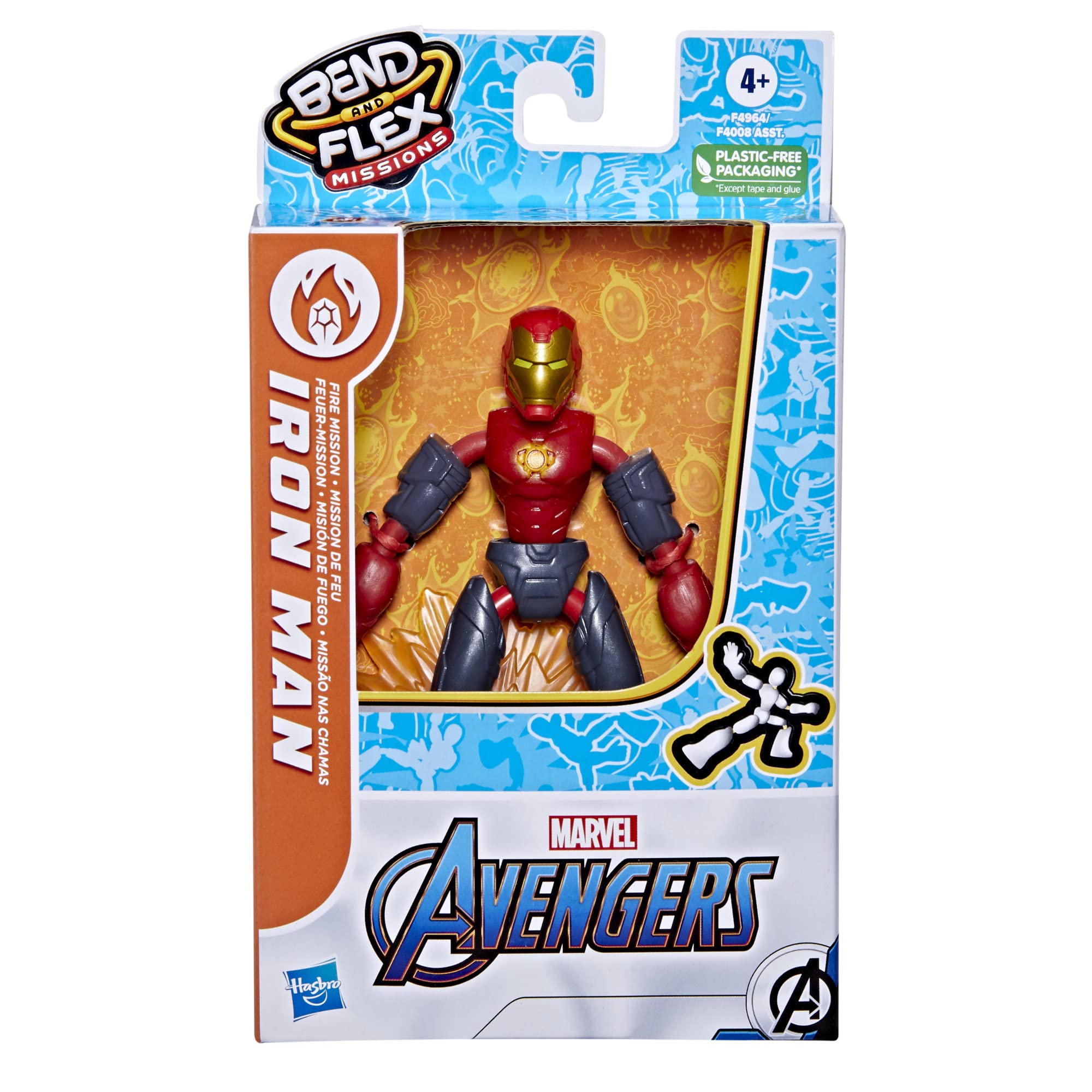 Foto 2 | Figura De Acción Avengers Marvel Bend And Flex Iron Man 15 Cm - Venta Internacional.