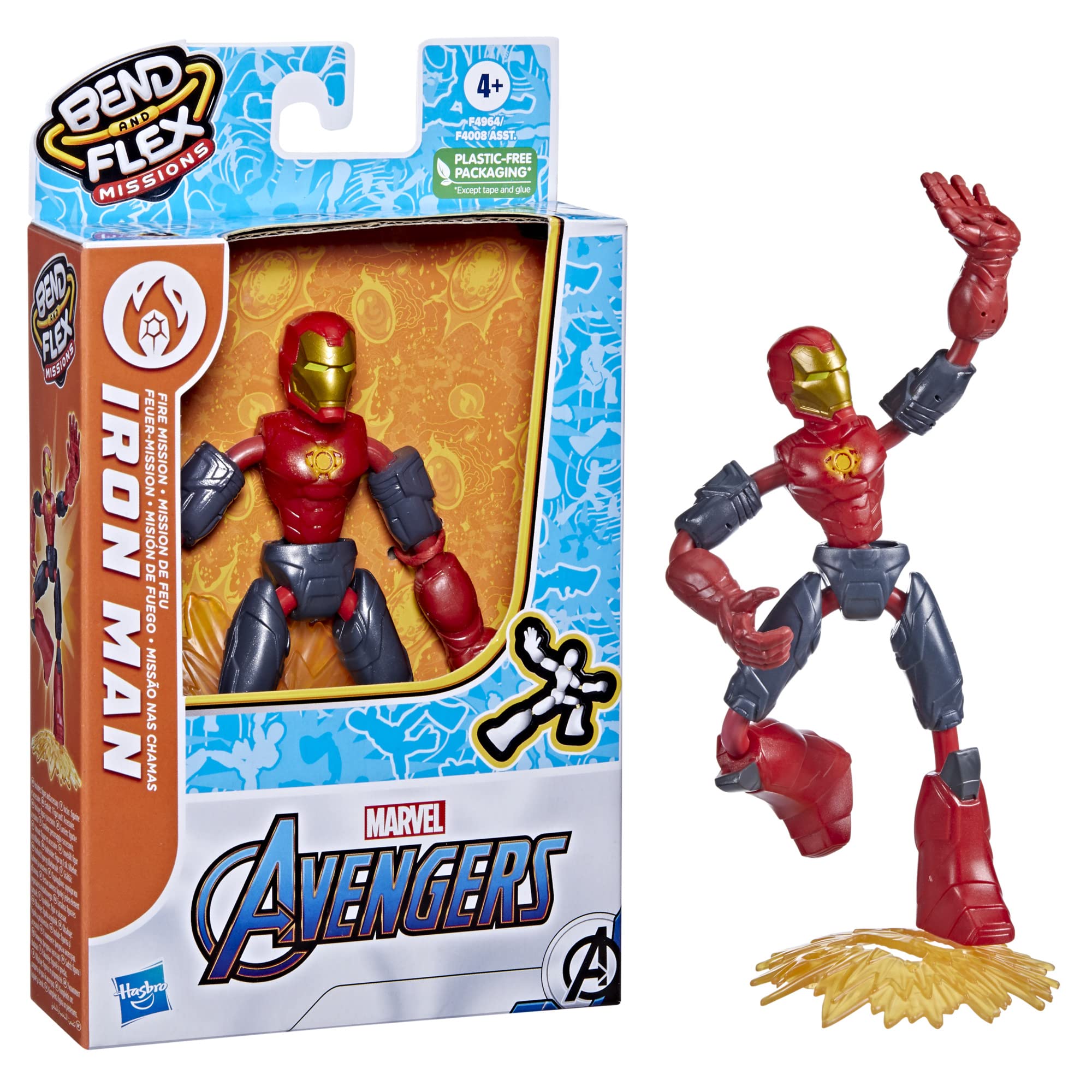 Foto 4 pulgar | Figura De Acción Avengers Marvel Bend And Flex Iron Man 15 Cm - Venta Internacional.