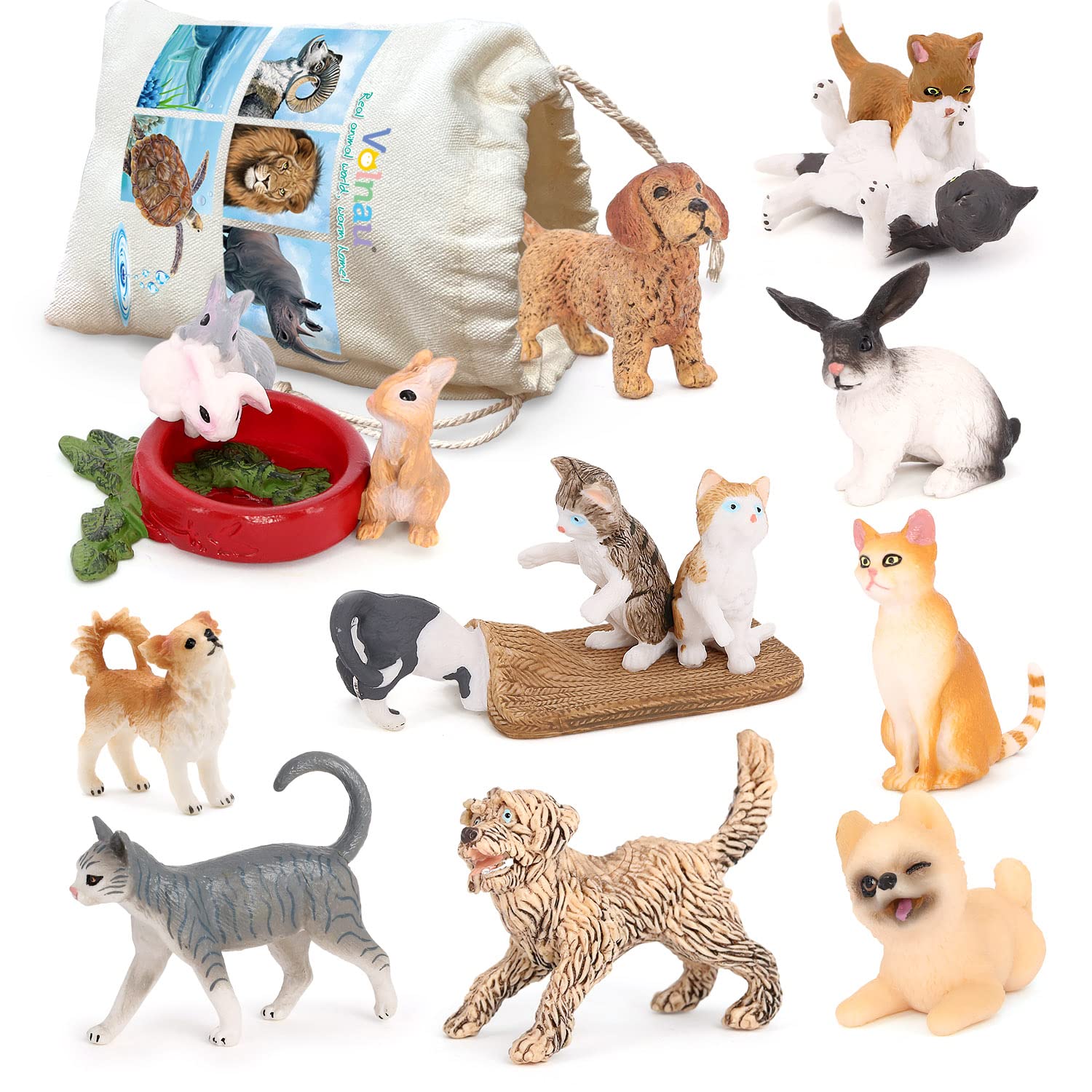 Foto 2 pulgar | Set De Minifiguras Volnau Playing Lindo Cat Rabbit Dog X10 - Venta Internacional.