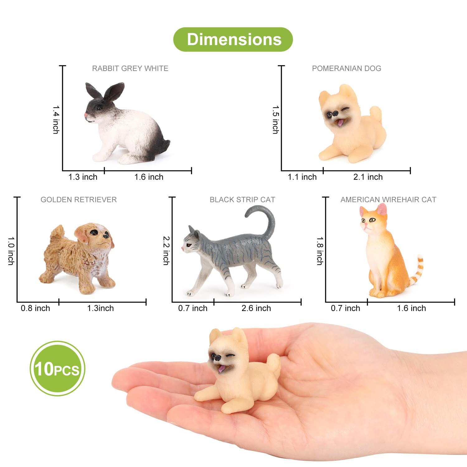 Foto 5 pulgar | Set De Minifiguras Volnau Playing Lindo Cat Rabbit Dog X10 - Venta Internacional.