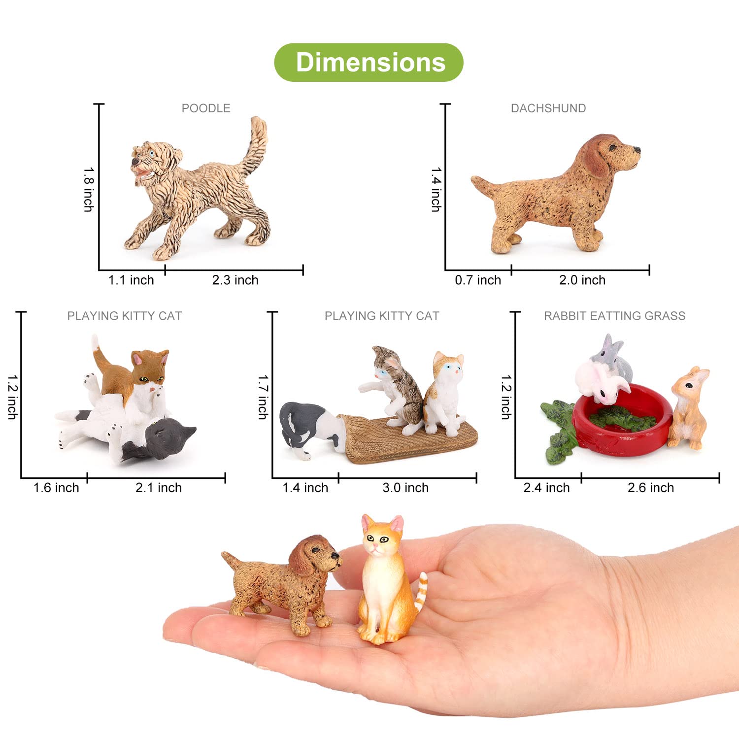 Foto 6 pulgar | Set De Minifiguras Volnau Playing Lindo Cat Rabbit Dog X10 - Venta Internacional.