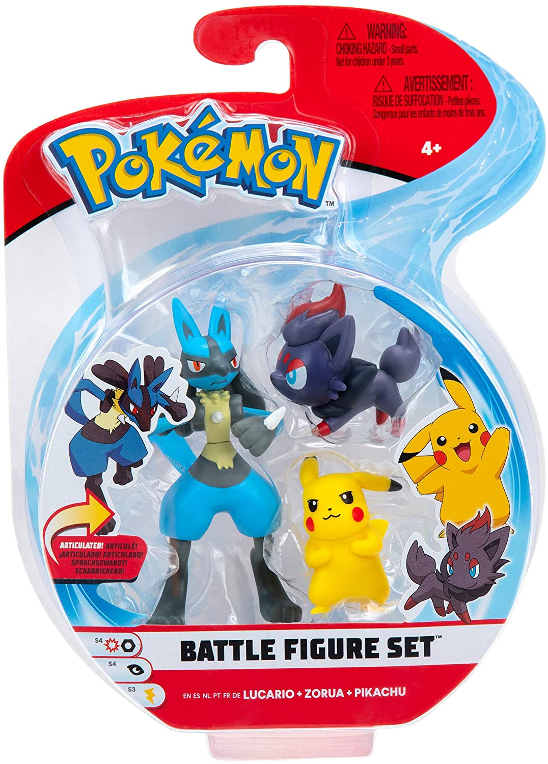 Foto 3 pulgar | Set De Figuras De Acción Pokémon Pikachu Zorua Lucario Para Mayores De 4 Años - Venta Internacional.