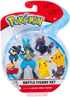 Foto 2 | Set De Figuras De Acción Pokémon Pikachu Zorua Lucario Para Mayores De 4 Años - Venta Internacional.