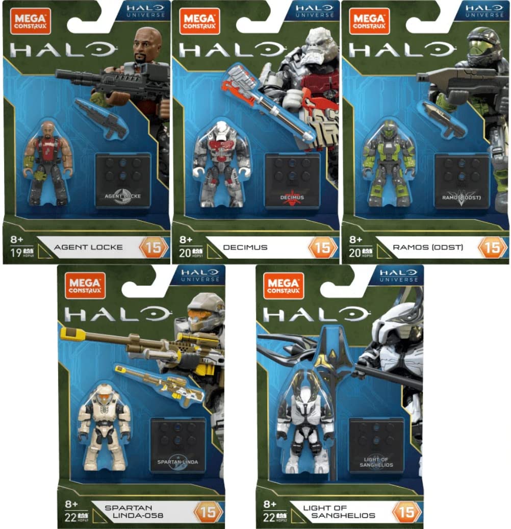 Figuras De Acción Mega Construx Halo Heroes Series 15 Set 5 - Venta Internacional.