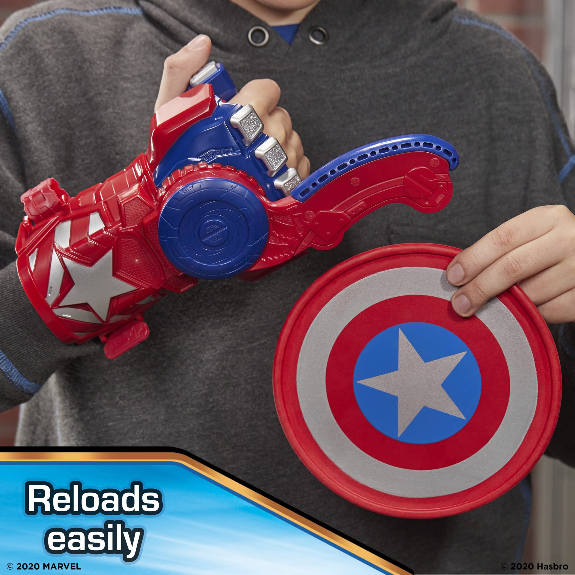 Foto 5 pulgar | Nerf Power Moves Captain America Shield Sling Nerf, Juguete  - Venta Internacional.